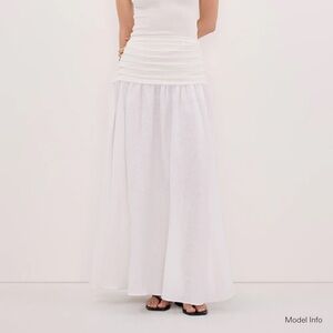 Dissh Hallie White Linen Midi Skirt size 4 US